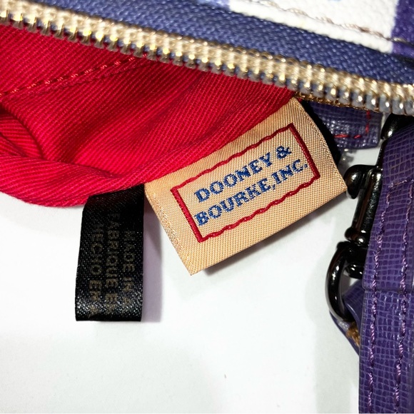 Y2K Dooney & Bourke White Purple Blue Ginger Floral Leather Crossbody Purse Bag - Picture 10 of 12